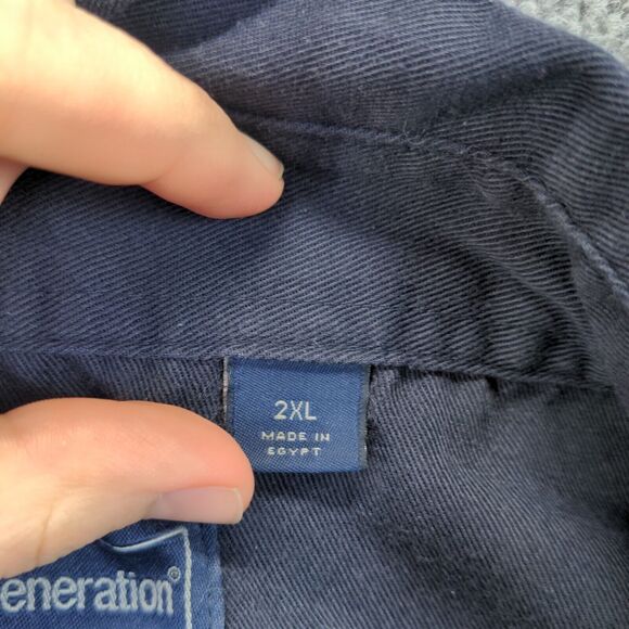 Subaru Men's Employee Uniform Long Sleeve Workwear Shirt Blue 2XL Logo - Picture 12 of 16